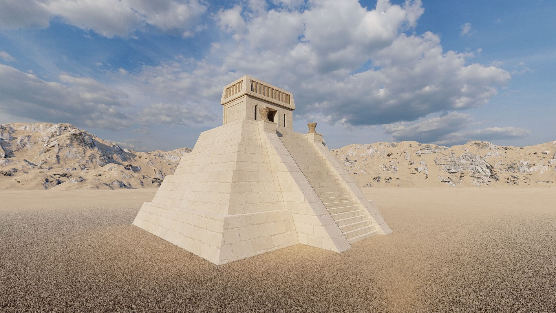 Zigurat ancient pyramid-Ziggurat Temple 3D model_5