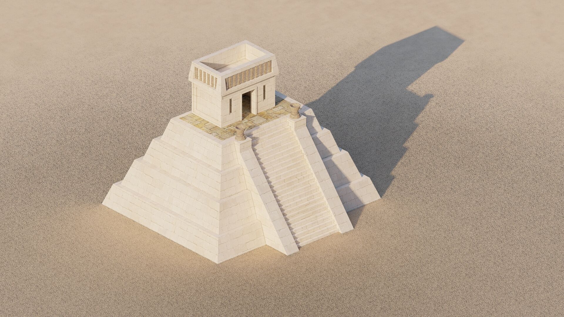 Zigurat ancient pyramid-Ziggurat Temple 3D model_15