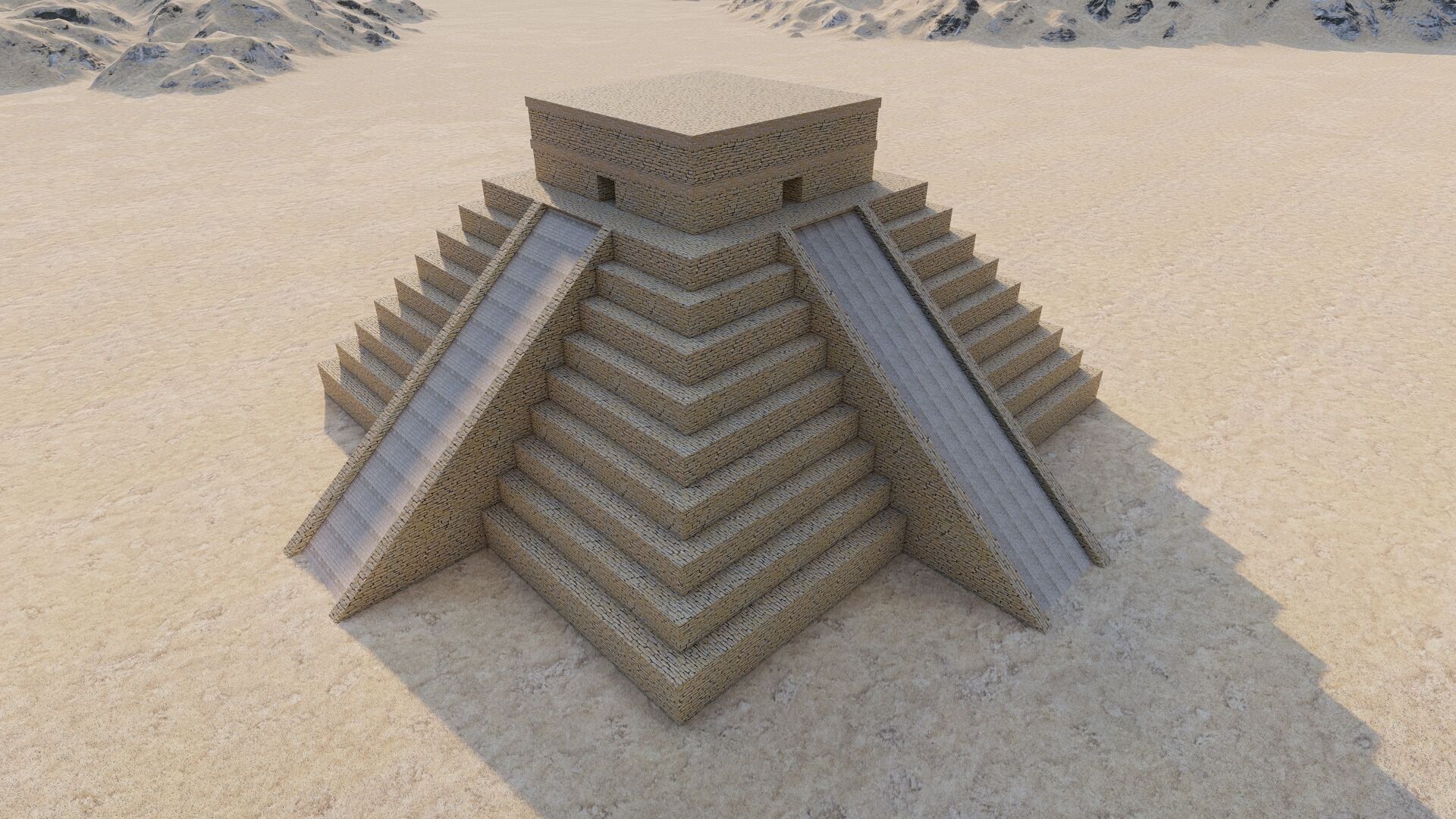 Zigurat ancient pyramid-Ziggurat Temple 3D model_3