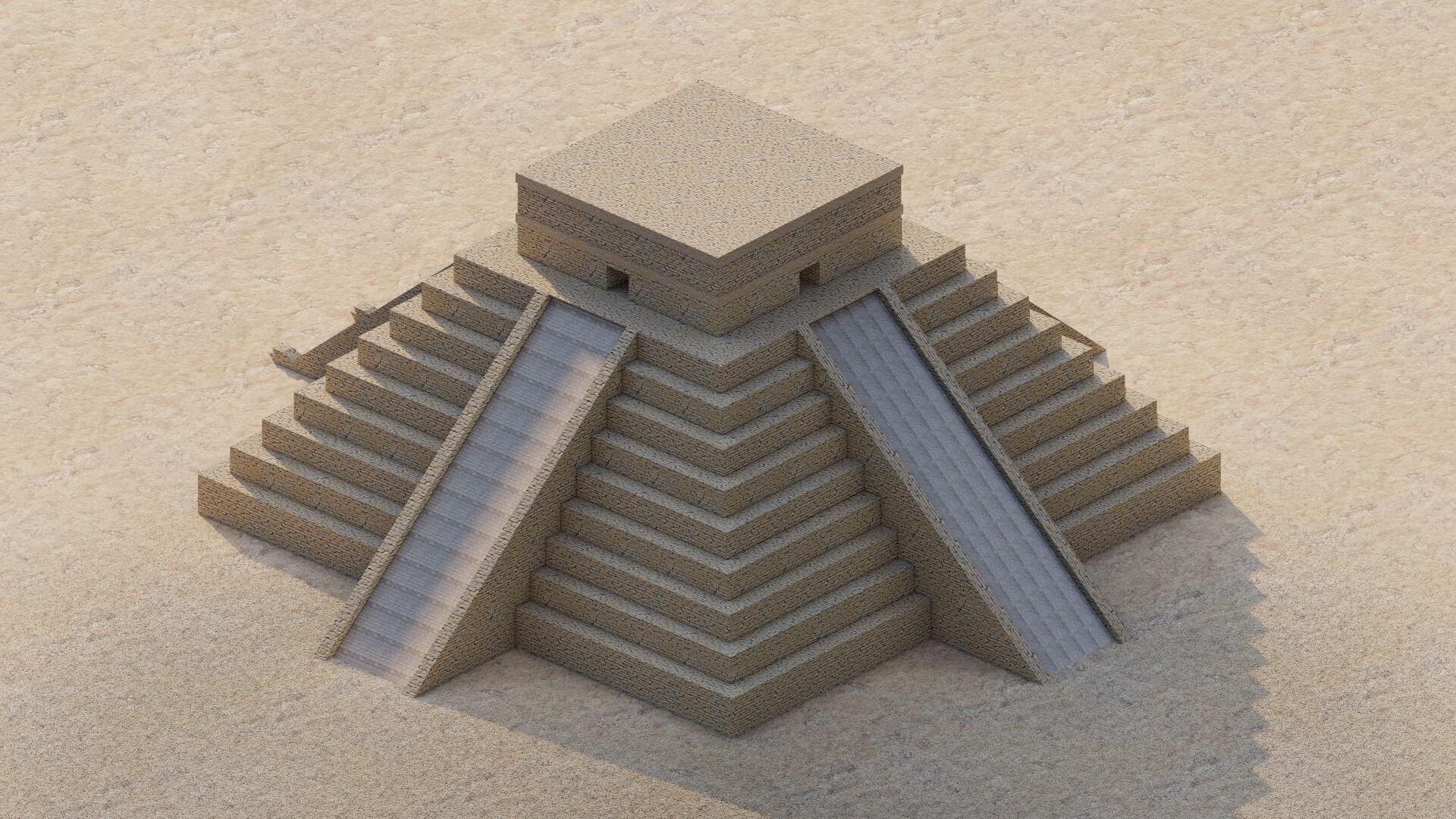 Zigurat ancient pyramid-Ziggurat Temple 3D model_17