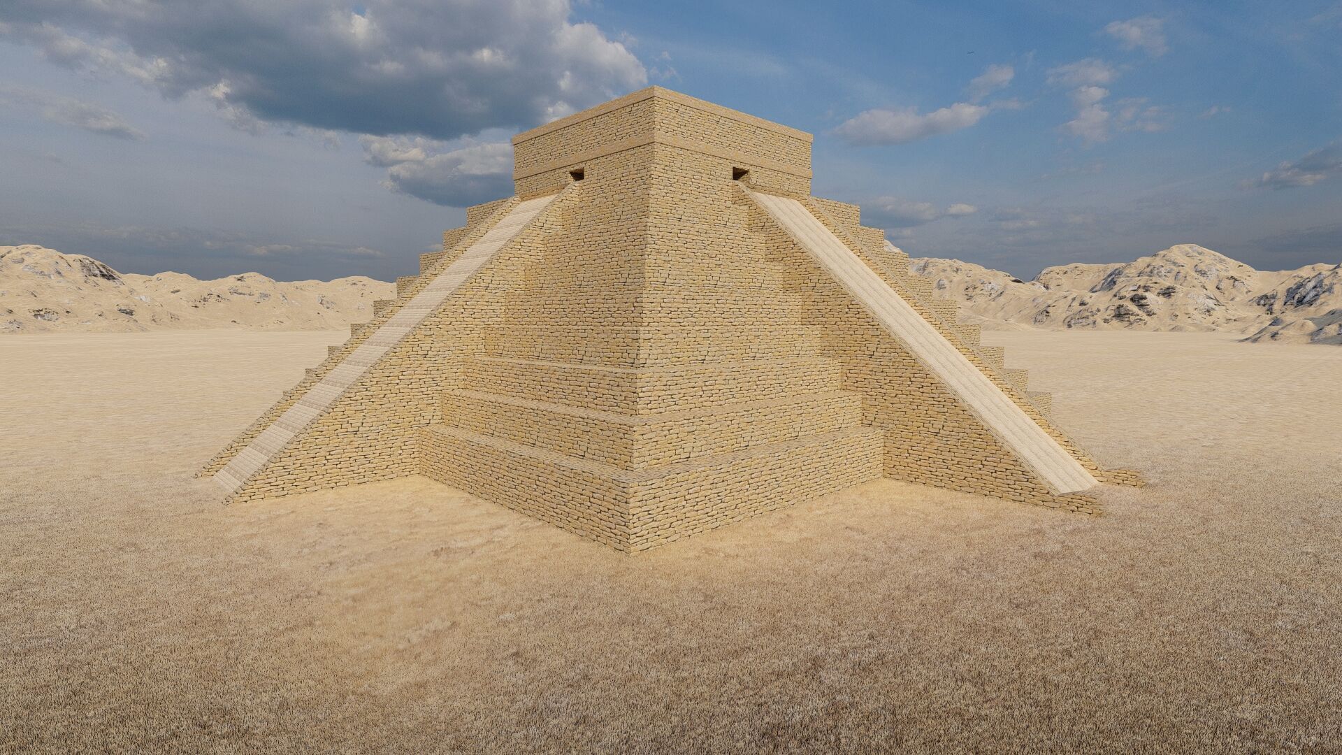 Zigurat ancient pyramid-Ziggurat Temple 3D model_5
