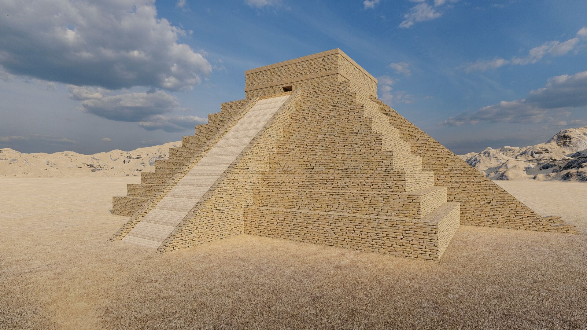 Zigurat ancient pyramid-Ziggurat Temple 3D model_9