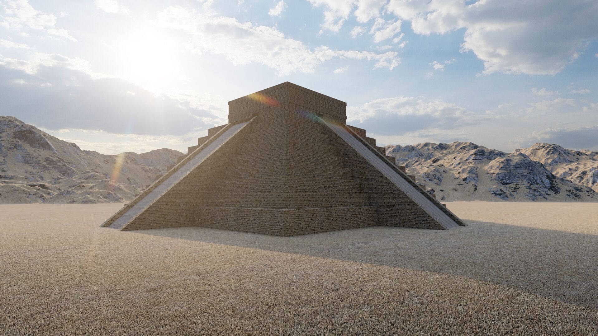 Zigurat ancient pyramid-Ziggurat Temple 3D model_11