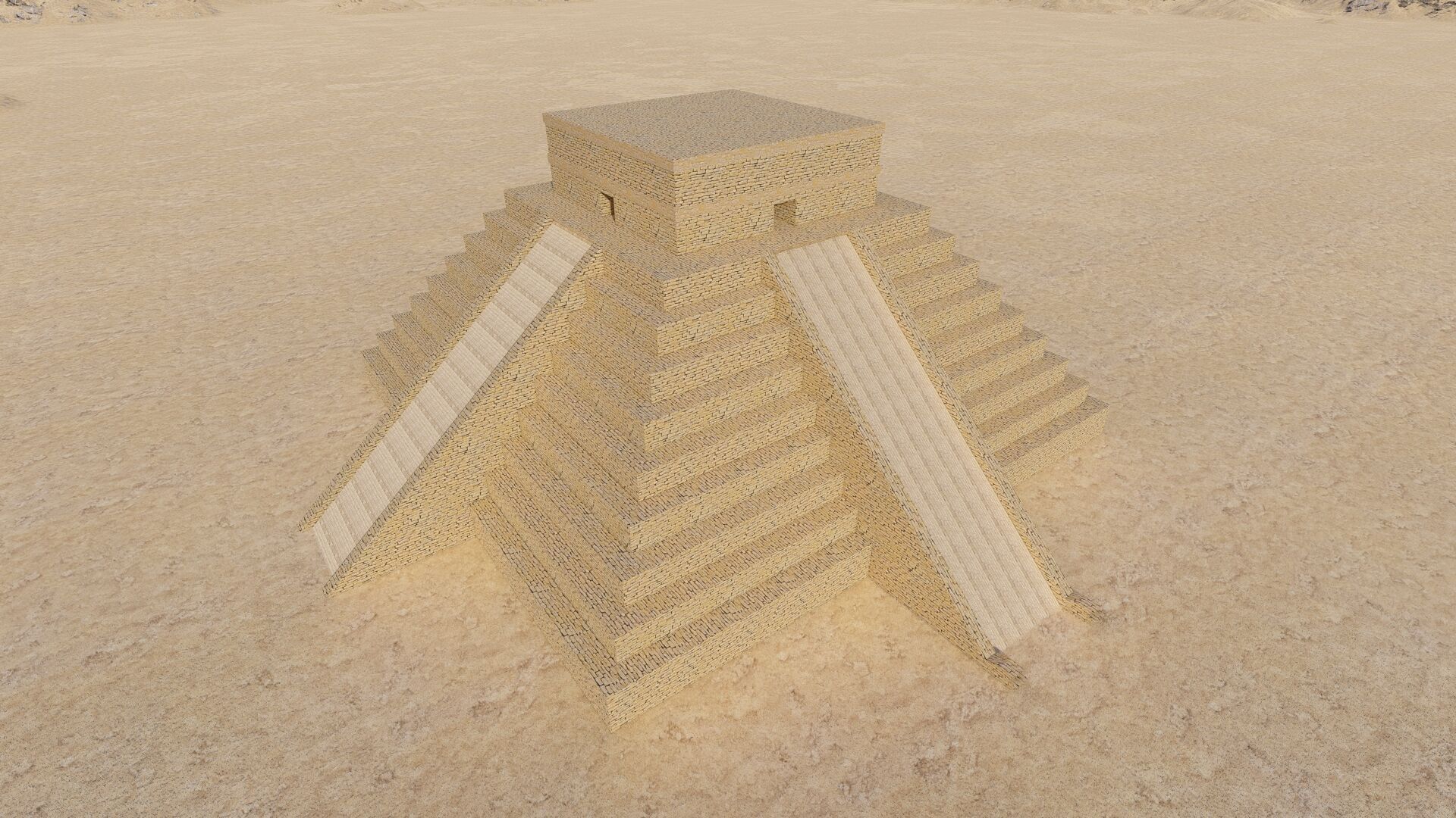 Zigurat ancient pyramid-Ziggurat Temple 3D model_6