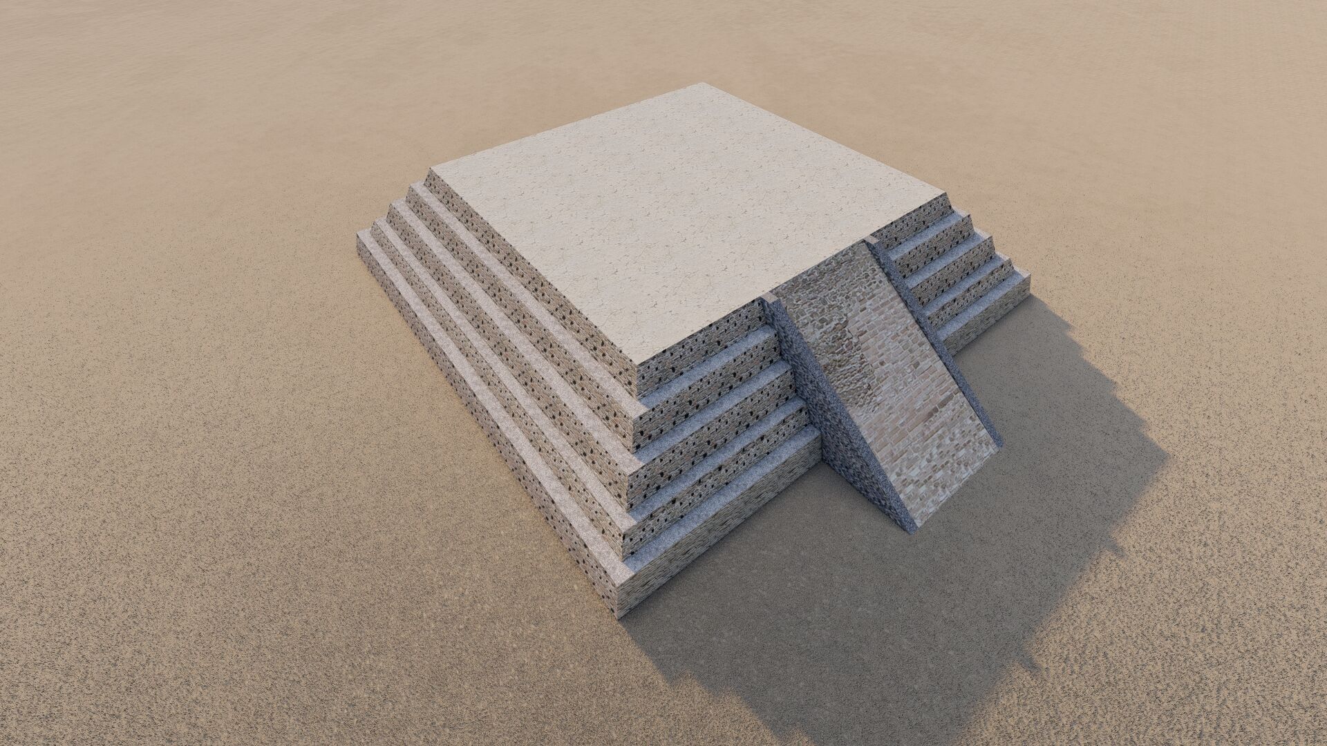Zigurat ancient pyramid-Ziggurat Temple 3D model_9