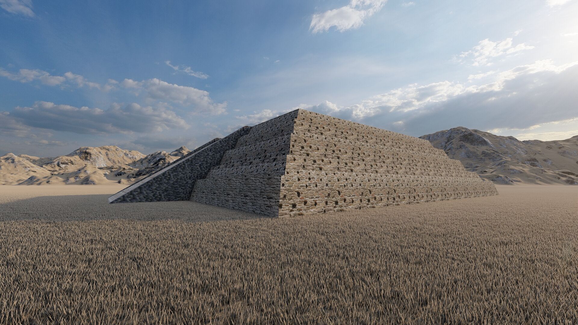Zigurat ancient pyramid-Ziggurat Temple 3D model_11