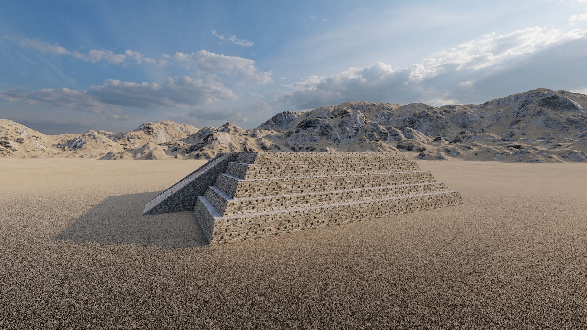 Zigurat ancient pyramid-Ziggurat Temple 3D model_12