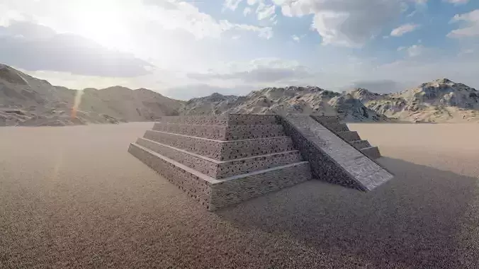 Zigurat ancient pyramid-Ziggurat Temple 3D model Zigurat ancient pyramid-Ziggurat Temple 3D model