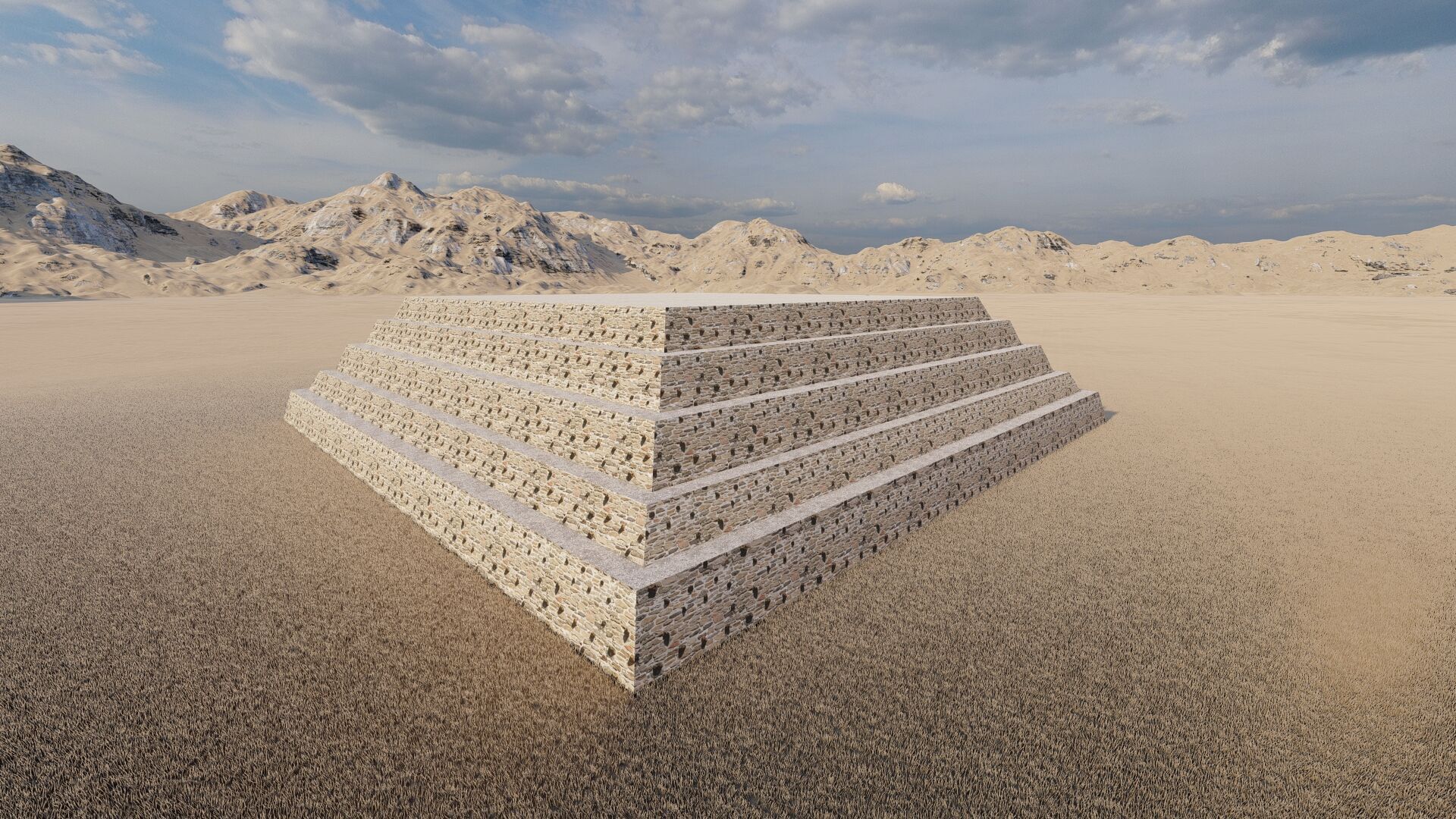 Zigurat ancient pyramid-Ziggurat Temple 3D model_6