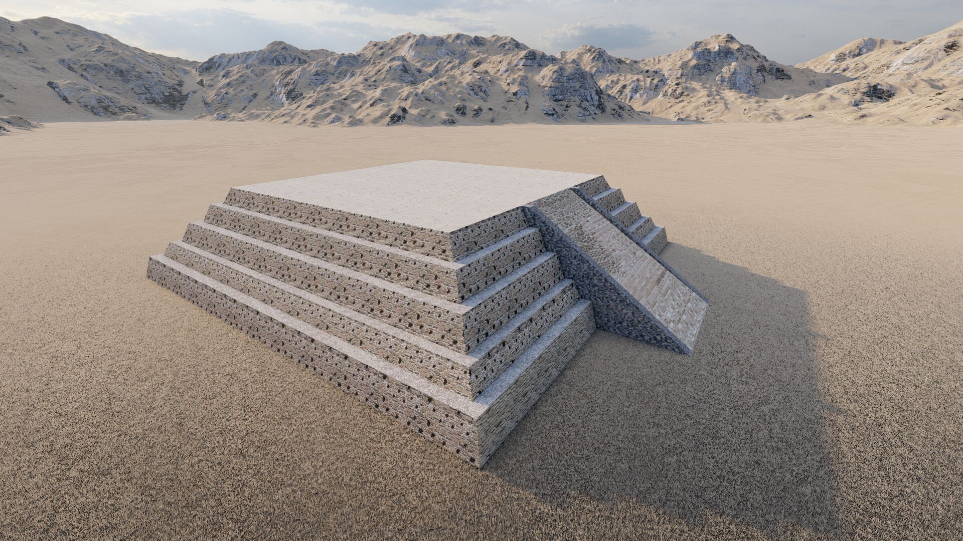 Zigurat ancient pyramid-Ziggurat Temple 3D model_1