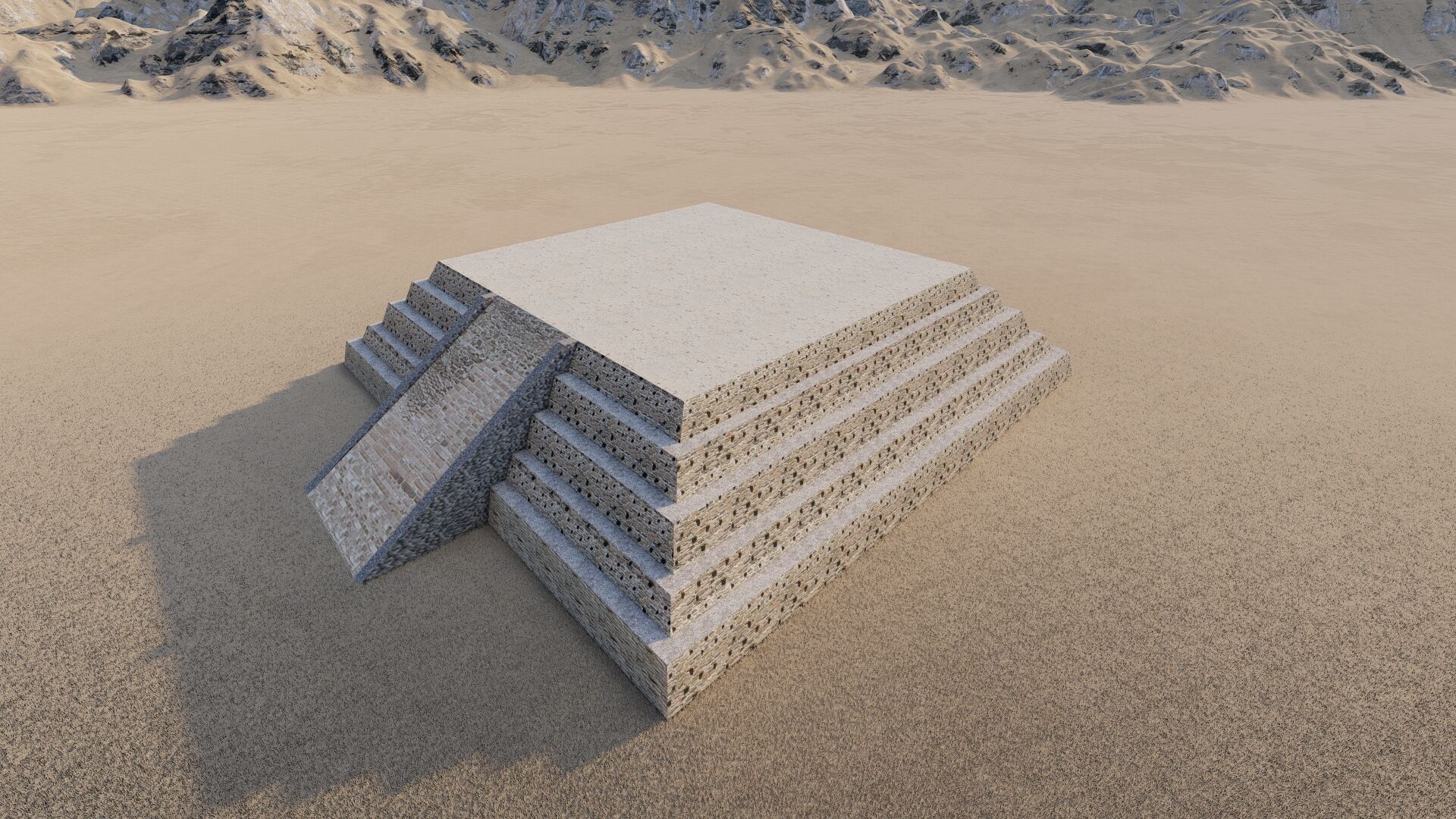 Zigurat ancient pyramid-Ziggurat Temple 3D model_13