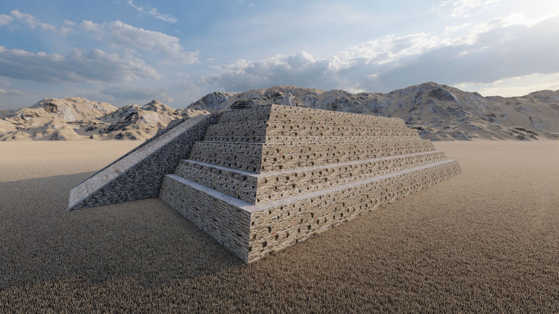 Zigurat ancient pyramid-Ziggurat Temple 3D model_4