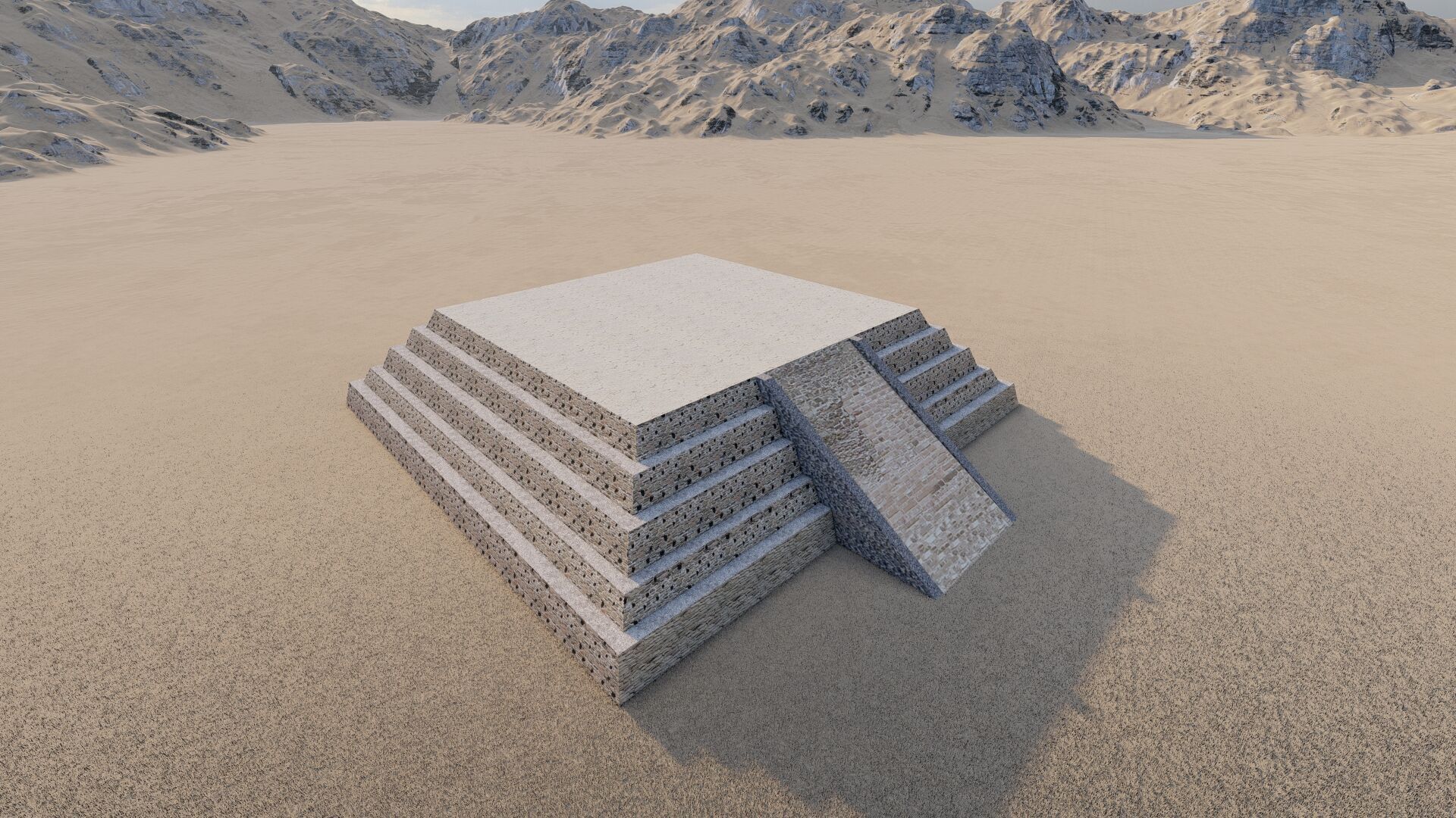 Zigurat ancient pyramid-Ziggurat Temple 3D model_2