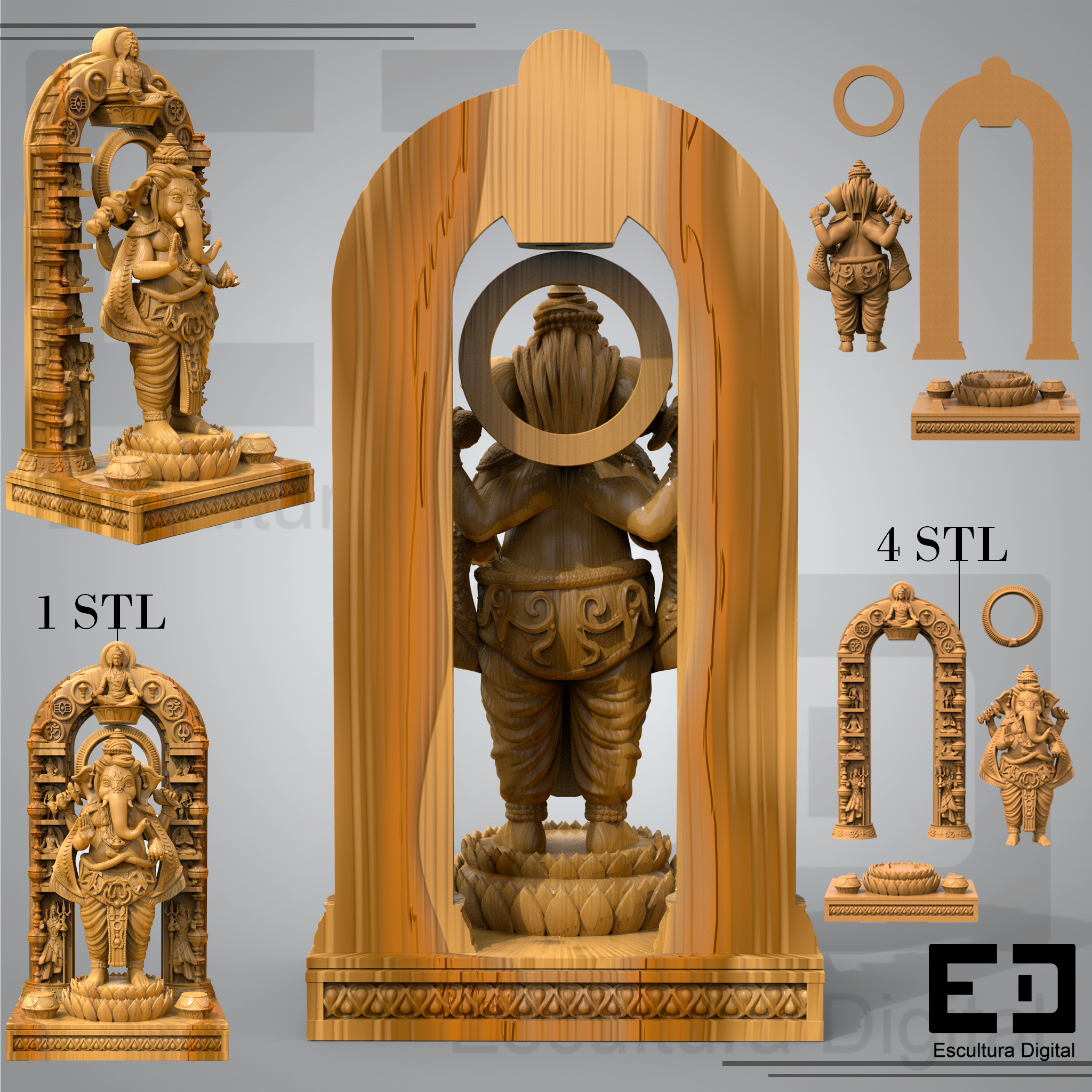 Lord Ganesha - Divine Portal 3D print model_4
