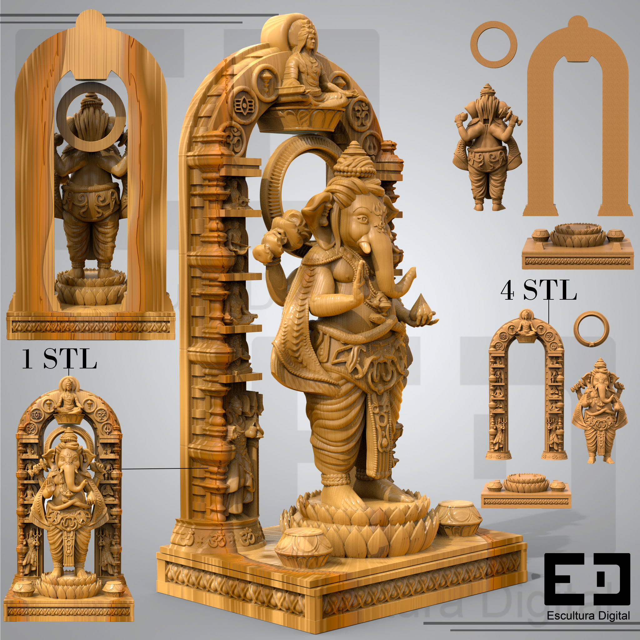 Lord Ganesha - Divine Portal 3D print model_2
