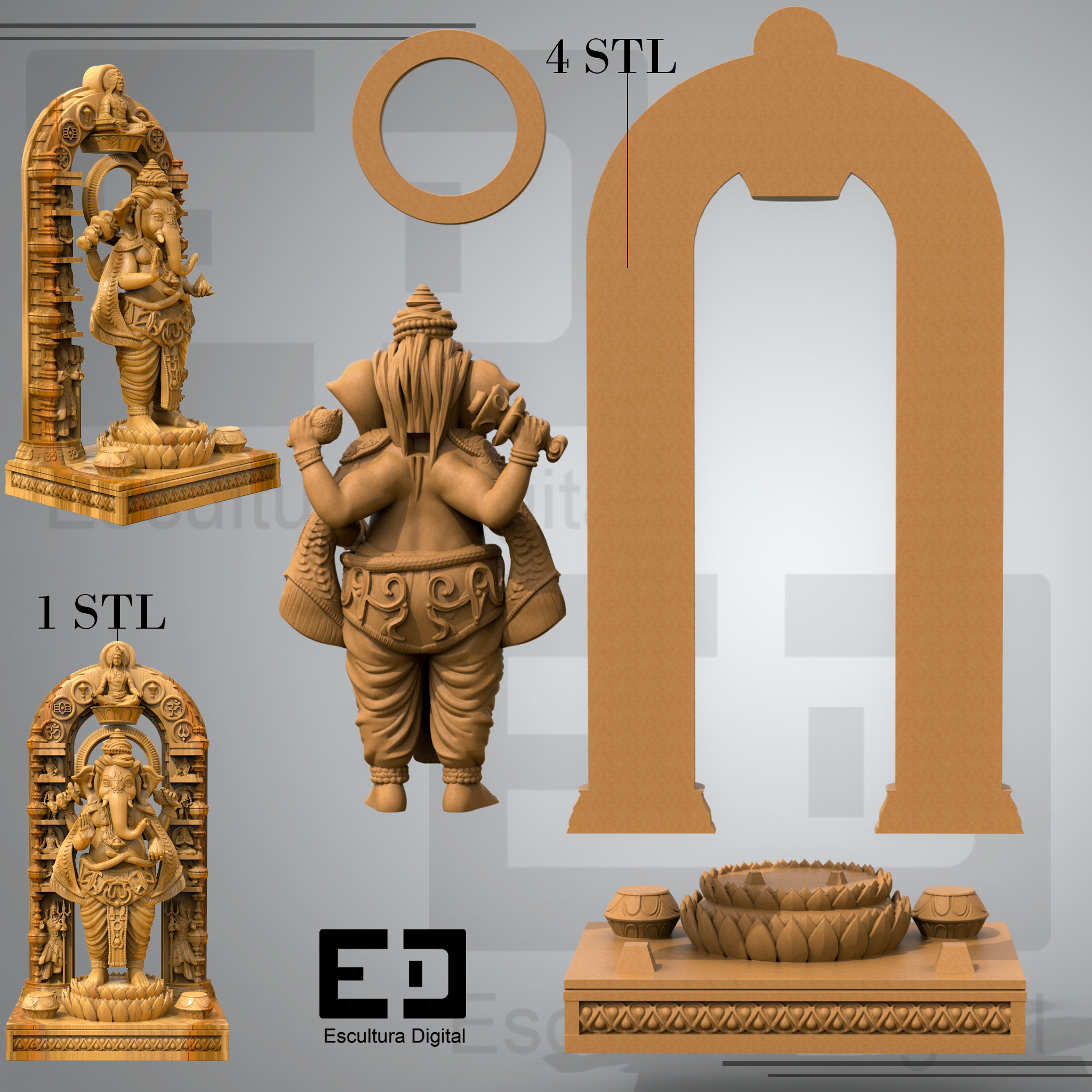Lord Ganesha - Divine Portal 3D print model_5