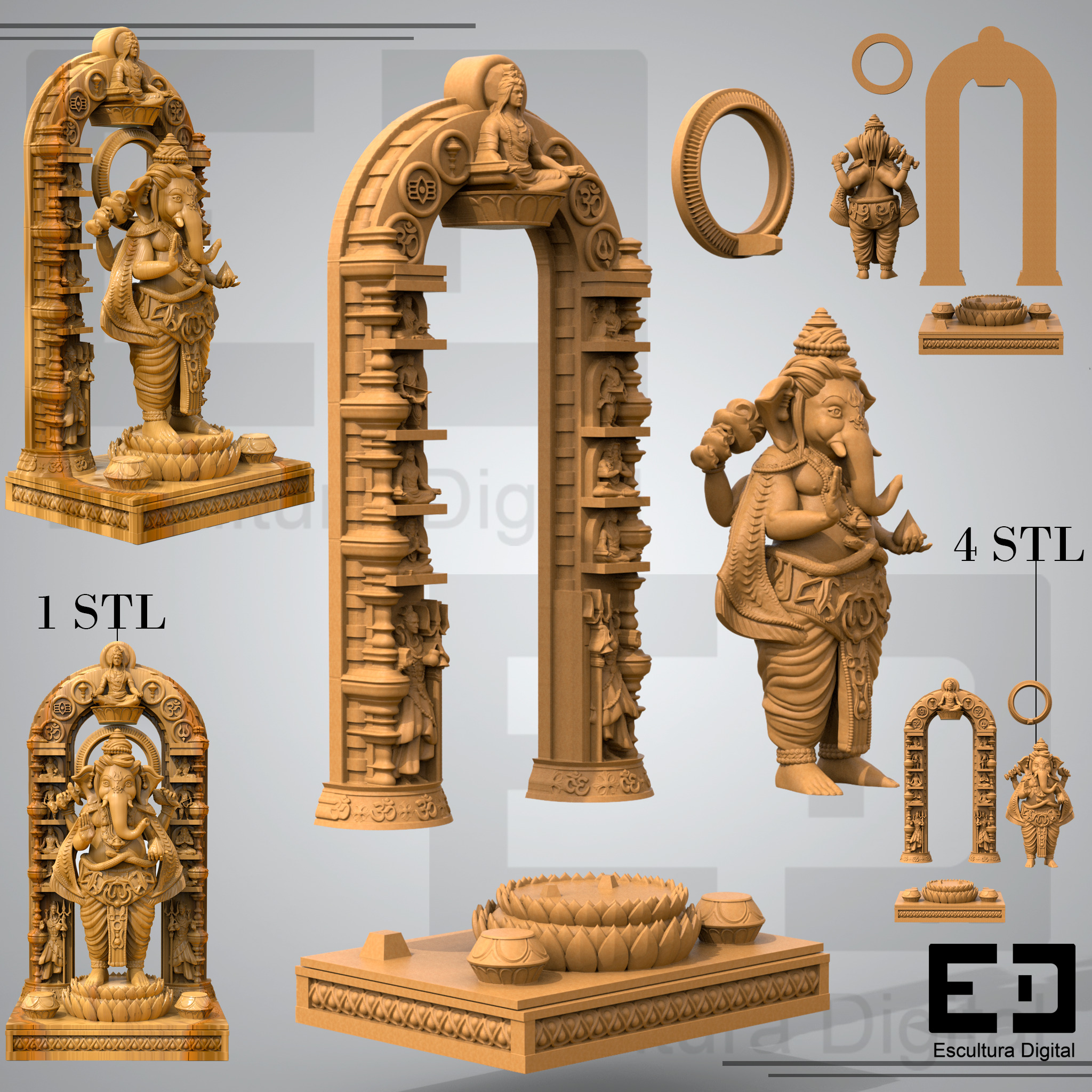 Lord Ganesha - Divine Portal 3D print model_3