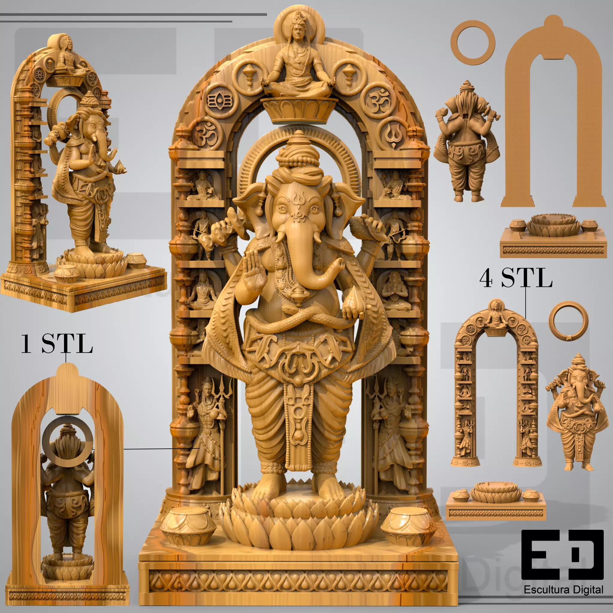 Lord Ganesha - Divine Portal 3D print model_0