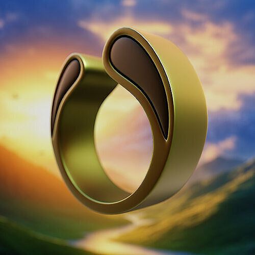 Teardrop Flow Ring - Modern Artistic Band 41 3D print model