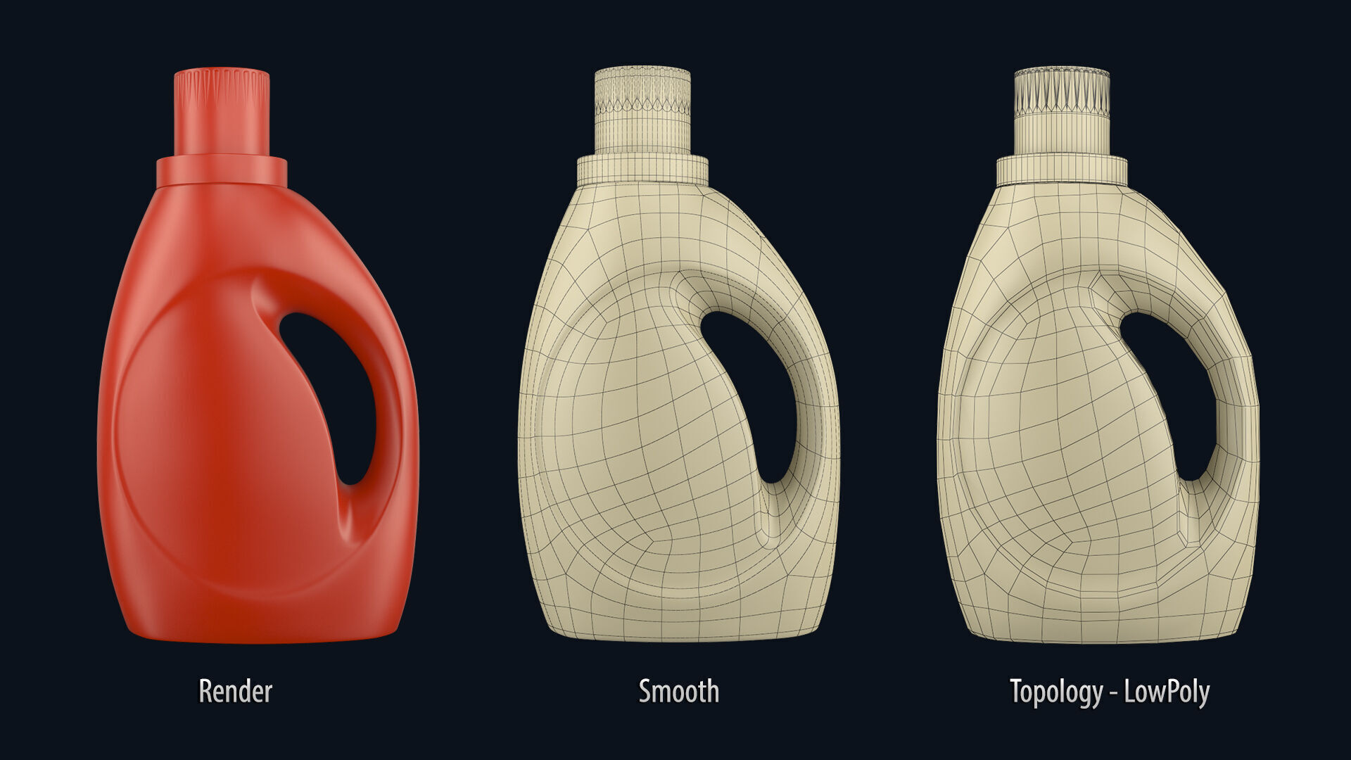 Tide Bottle 2 Low-poly 3D model_2