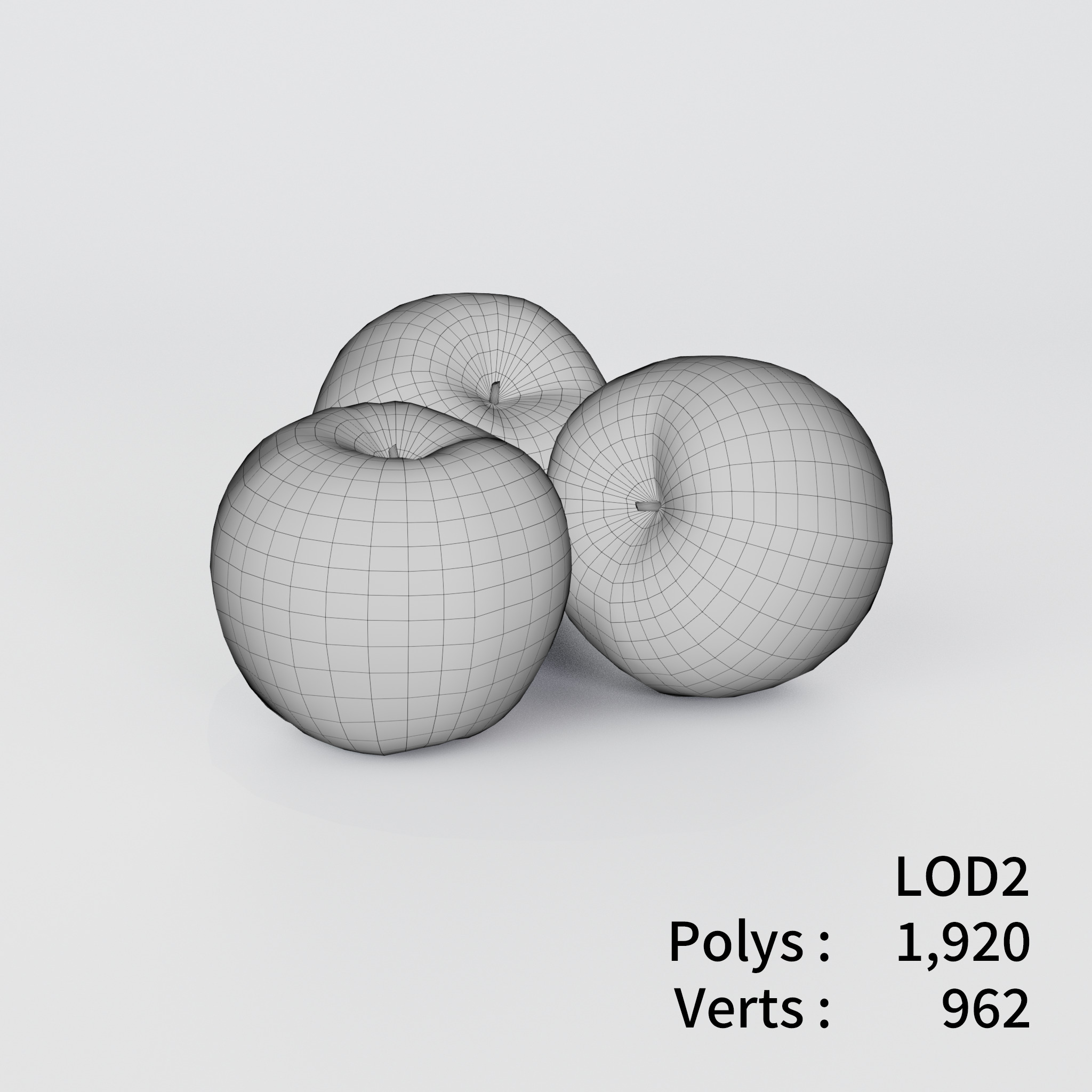 Apple 3D model Low-poly 3D model_4