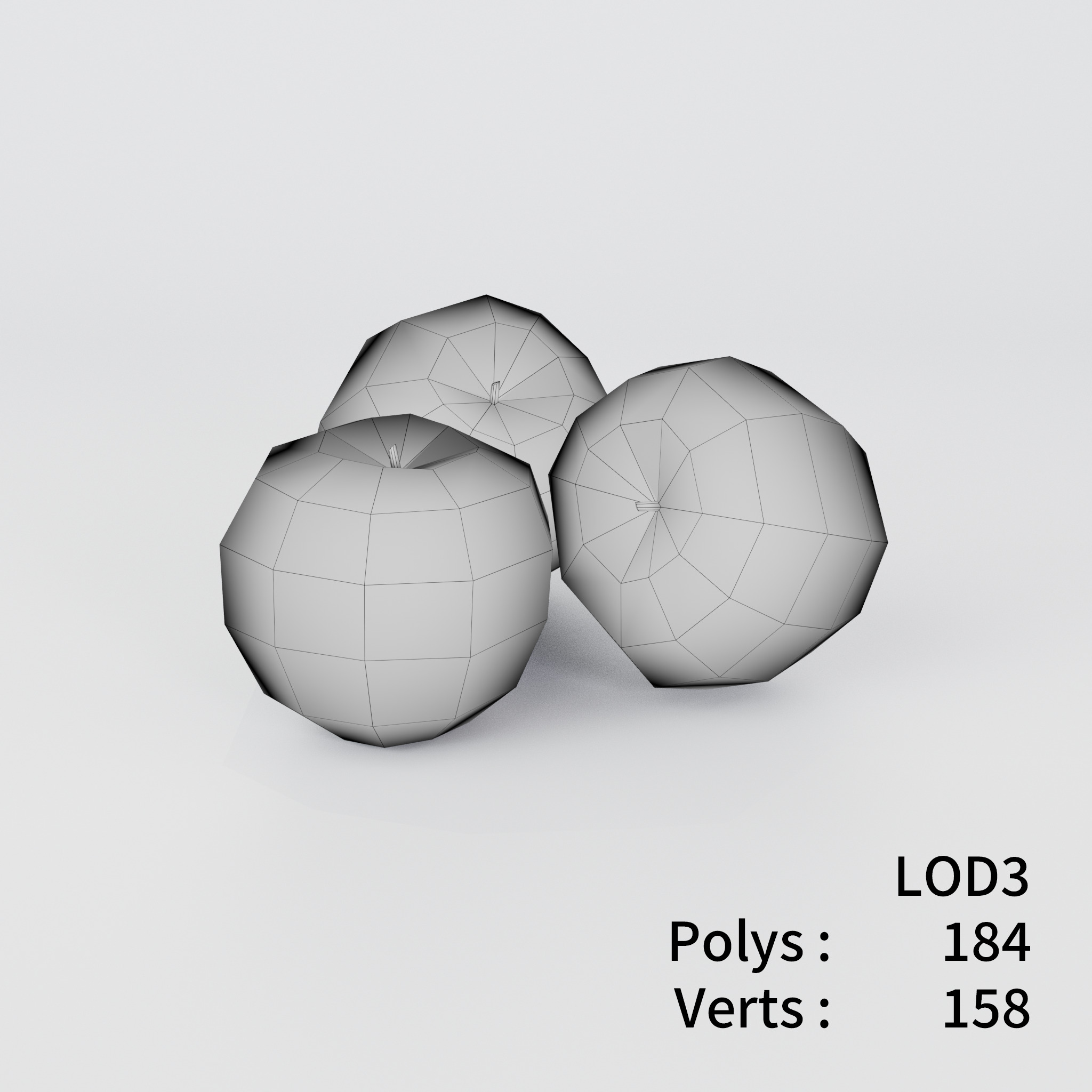 Apple 3D model Low-poly 3D model_5