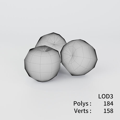 Apple 3D model Low-poly 3D model 6