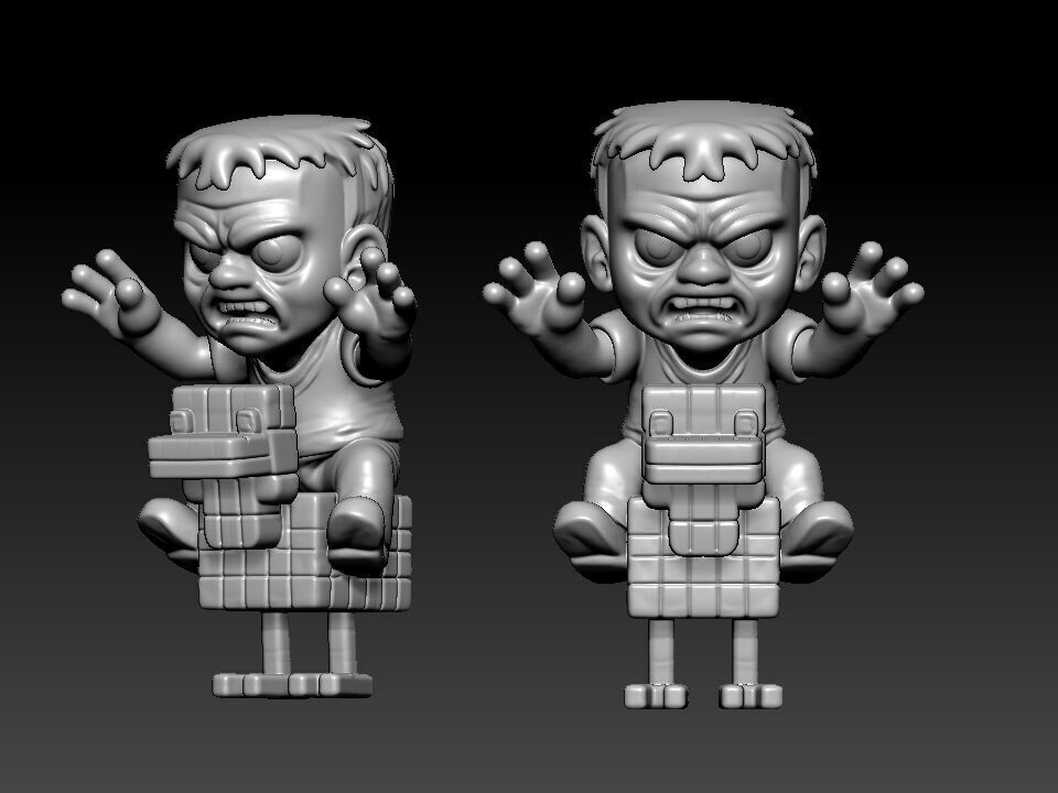 chicken jockey minecraft zombie  3D print model_1