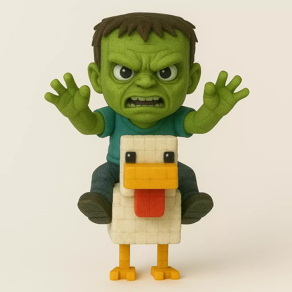 chicken jockey minecraft zombie  3D print model_0