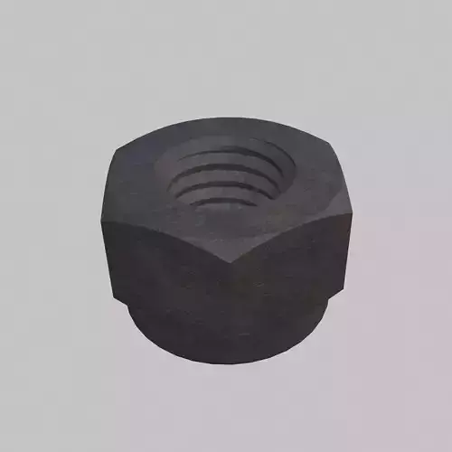 M8 Nut Coarse Threads Lock Type with Rusty Iron Texture 3D model