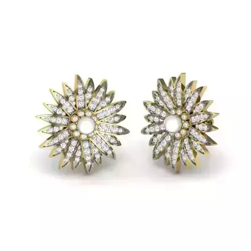 Printable 3D Jewelry design of Earrings with diamonds