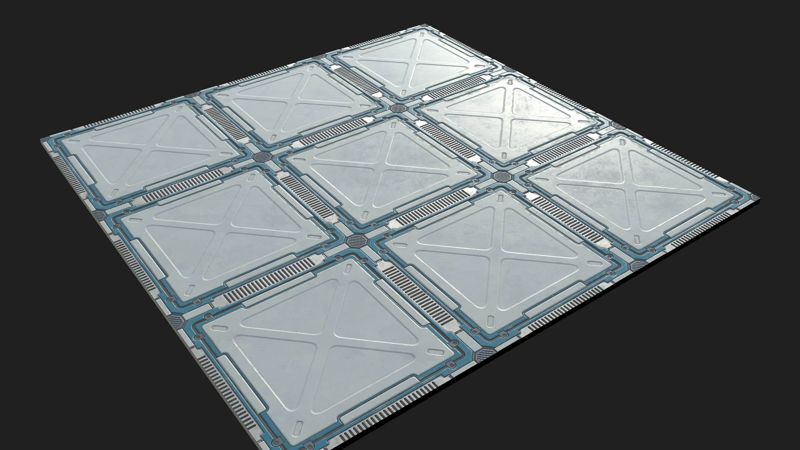 Sci-fi style interior ground deck high model PBR 3D model_22