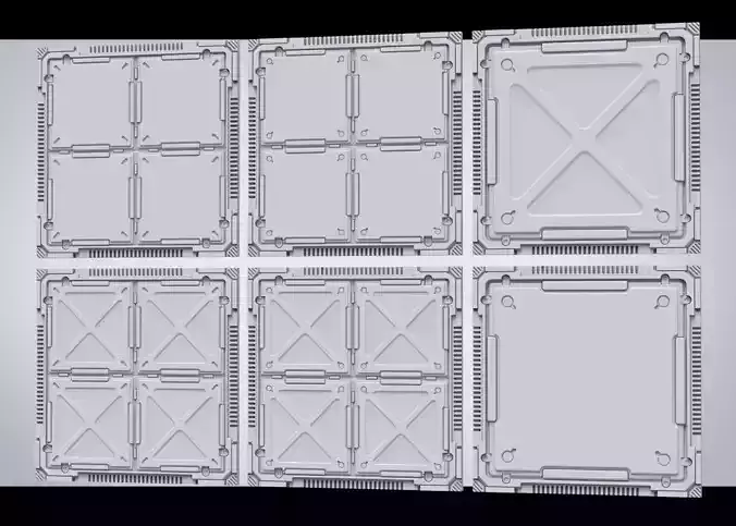 Sci-fi style interior ground deck high model PBR 3D model