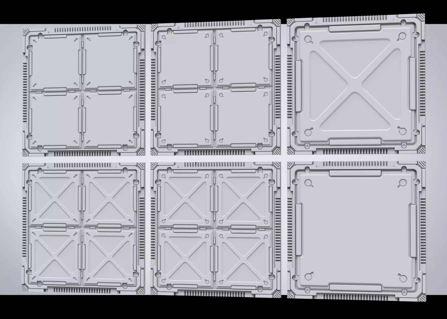 Sci-fi style interior ground deck high model PBR 3D model_0