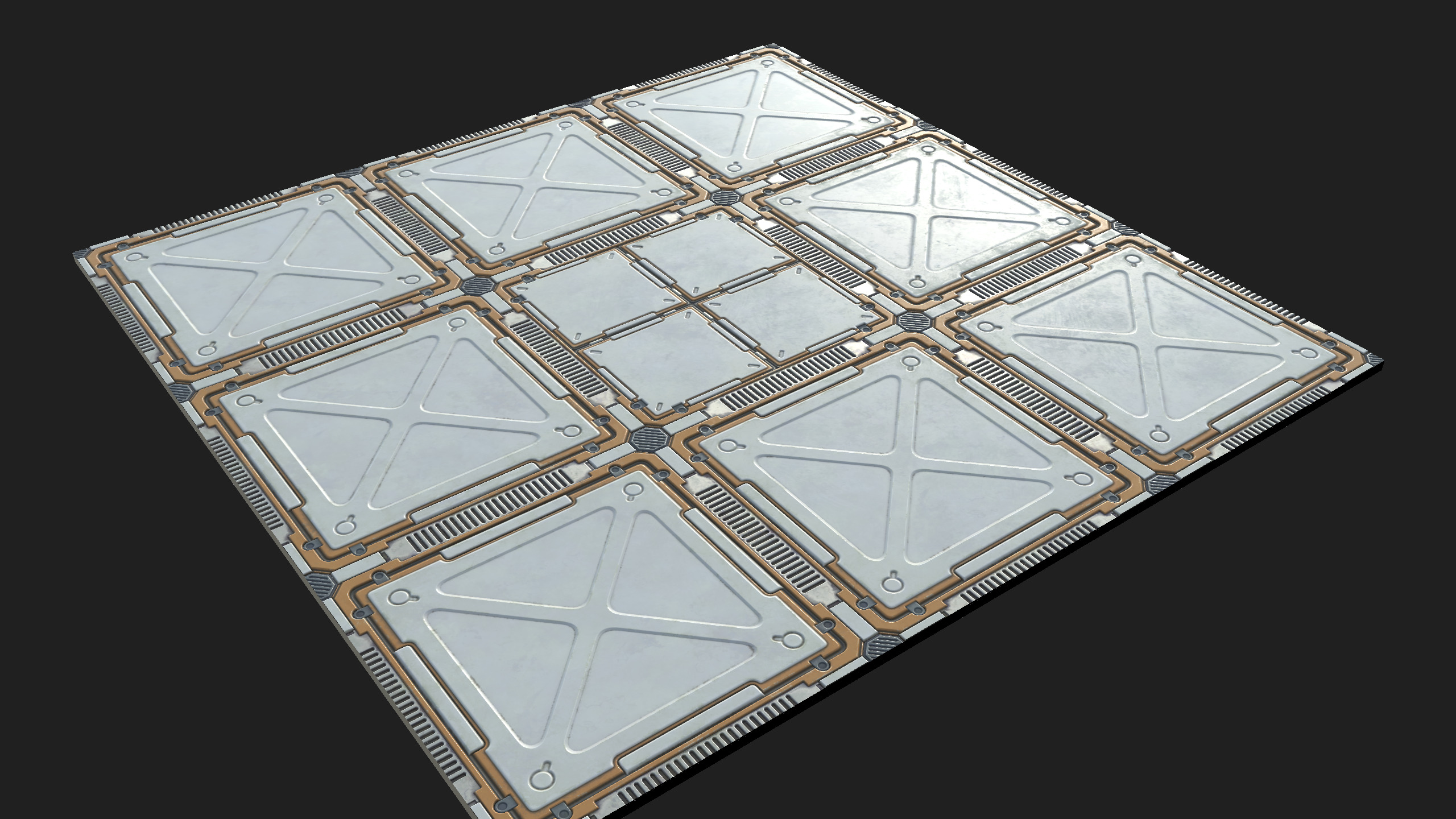 Sci-fi style interior ground deck high model PBR 3D model_19