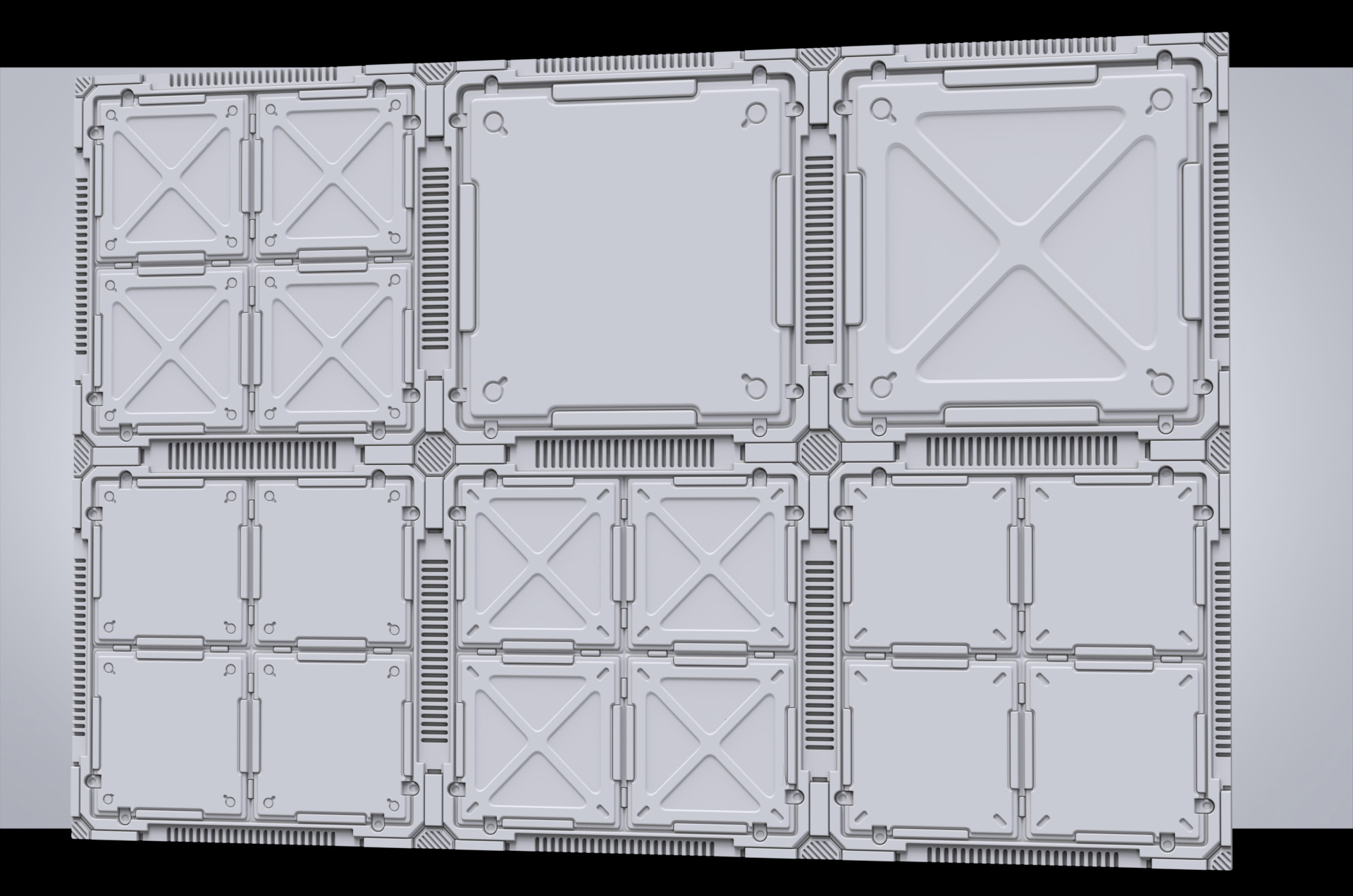 Sci-fi style interior ground deck high model PBR 3D model_2