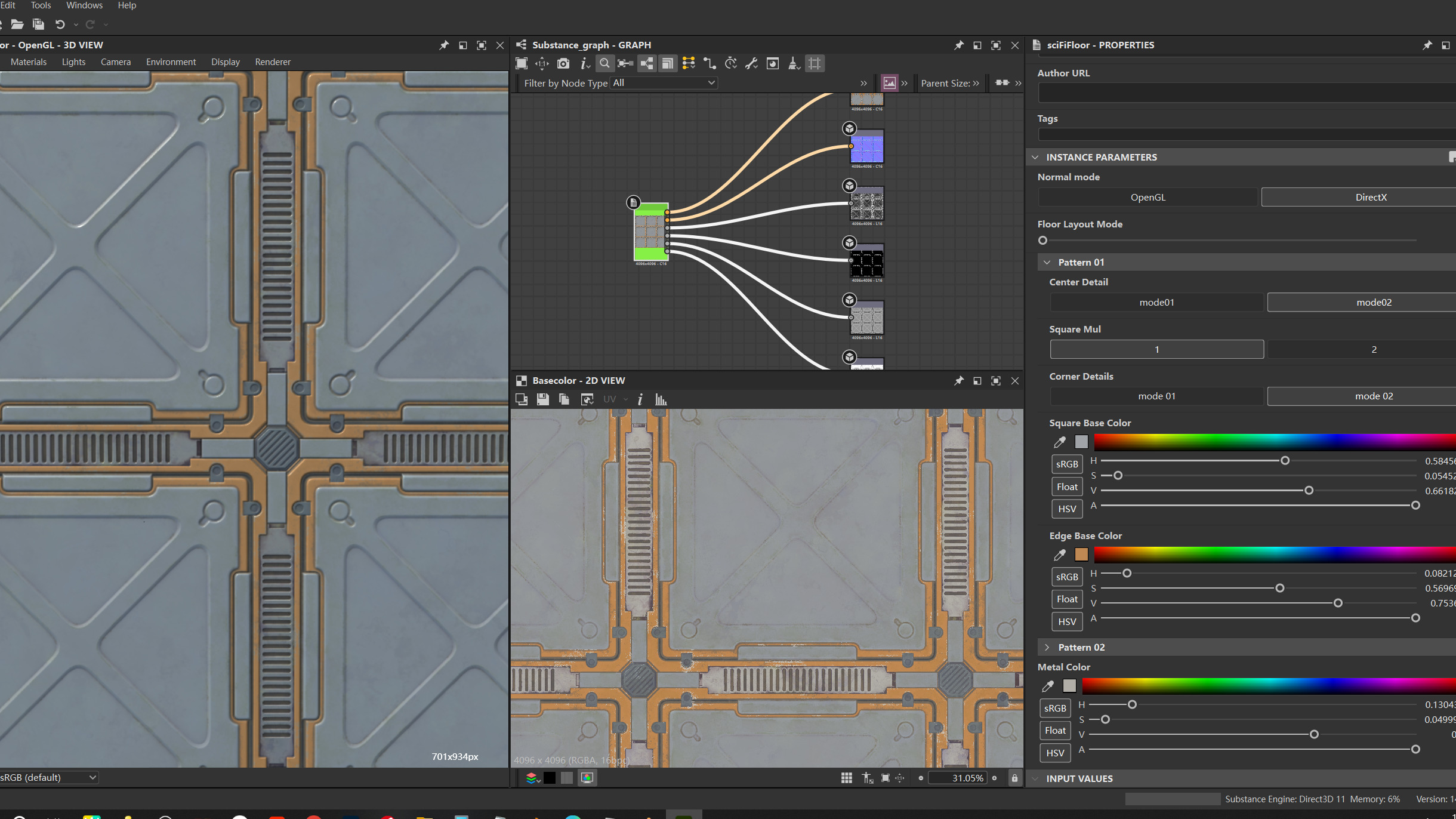 Sci-fi style interior ground deck high model PBR 3D model_23