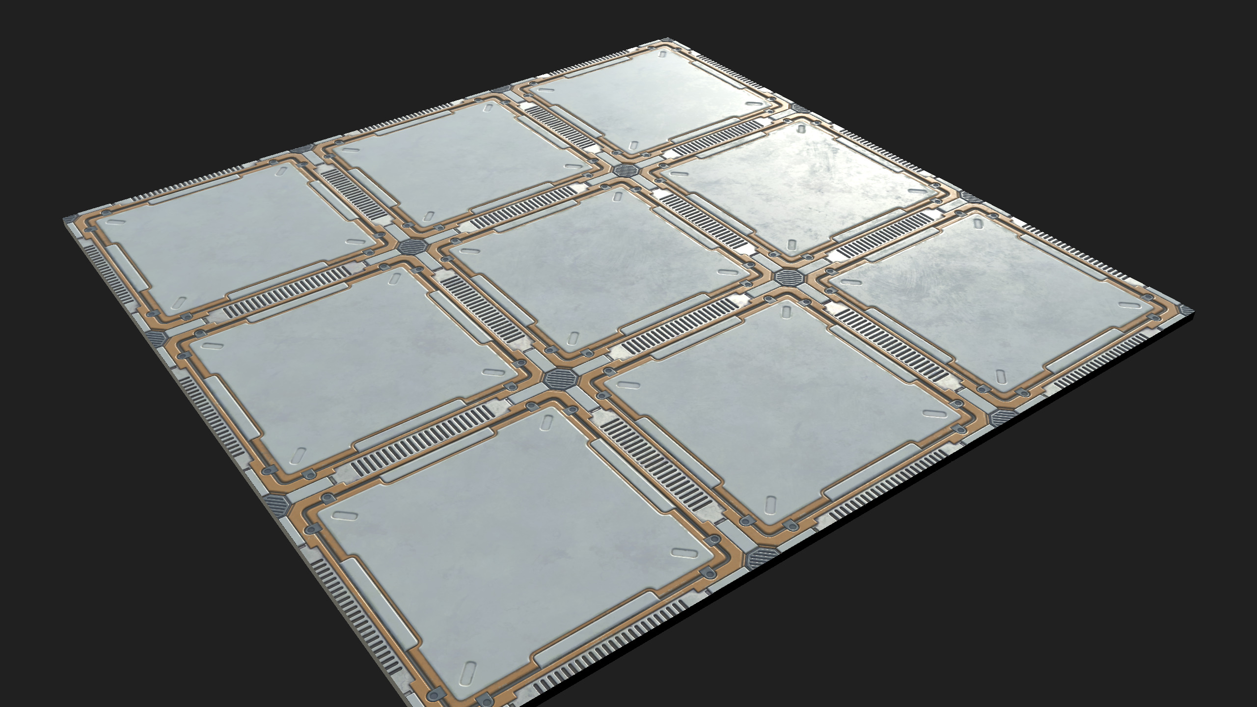 Sci-fi style interior ground deck high model PBR 3D model_21