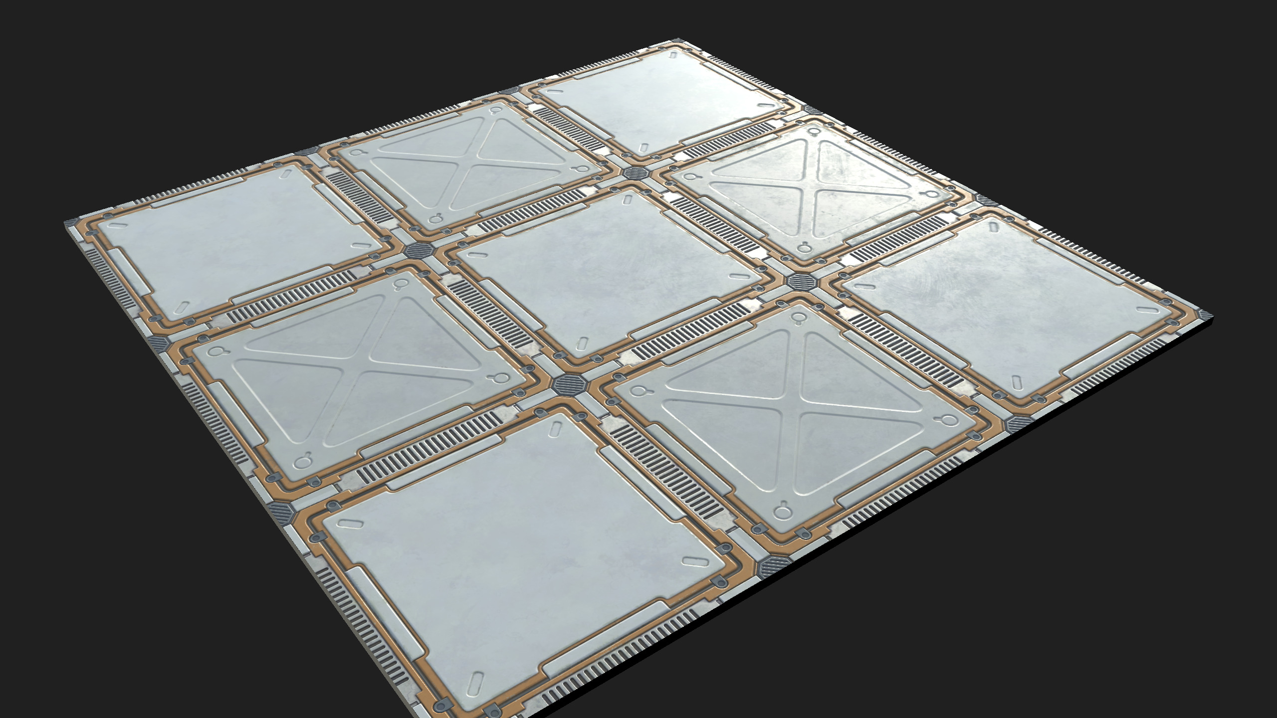 Sci-fi style interior ground deck high model PBR 3D model_18