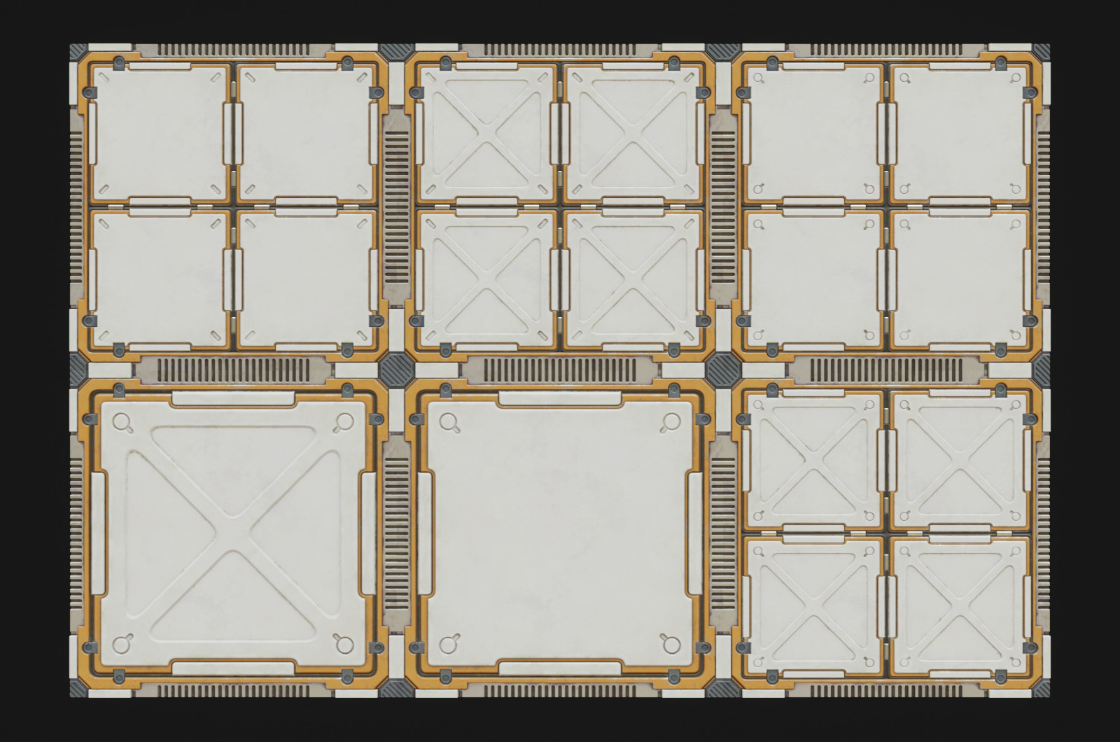 Sci-fi style interior ground deck high model PBR 3D model_1