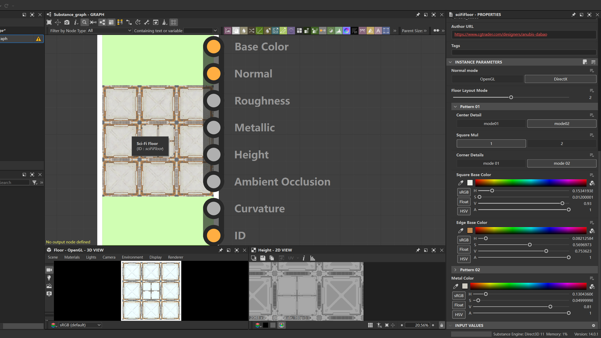 Sci-fi style interior ground deck high model PBR 3D model_24