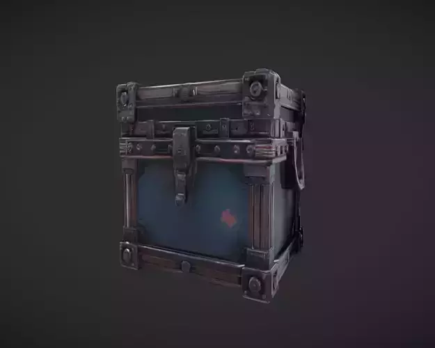 futuristic metal storage box