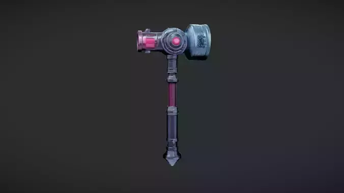 Futuristic hammer with glowing elements