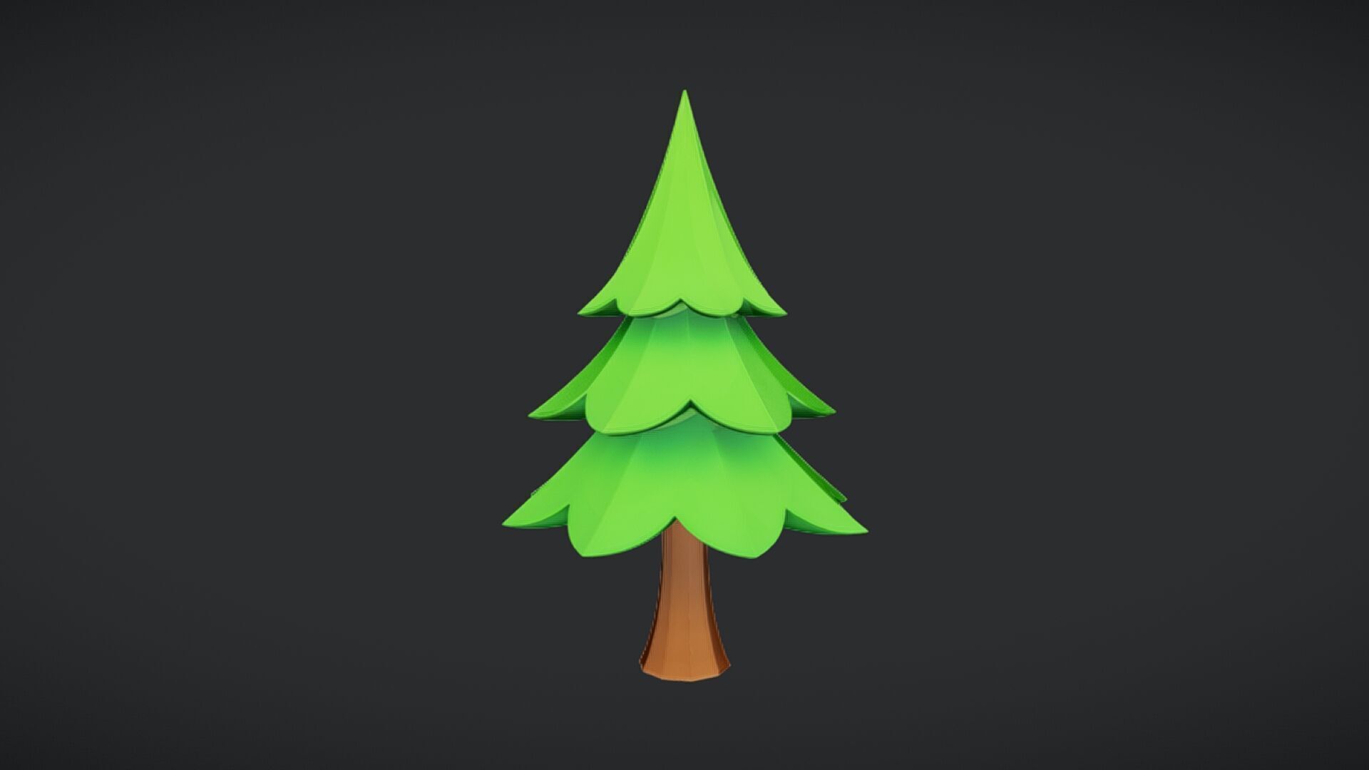 Low-poly cartoon Christmas tree 3D model_4