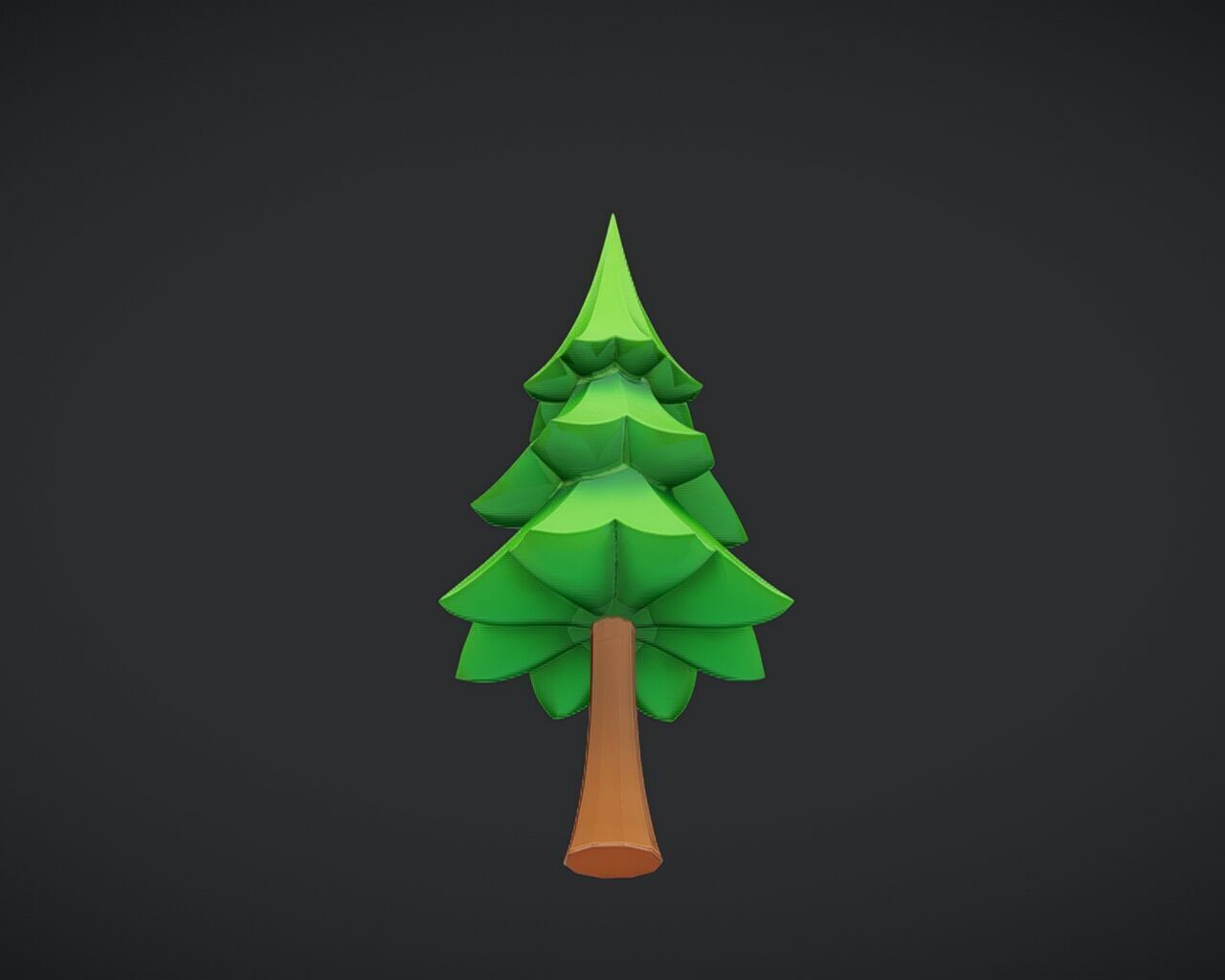 Low-poly cartoon Christmas tree 3D model_2