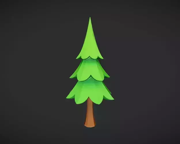 Low-poly cartoon Christmas tree