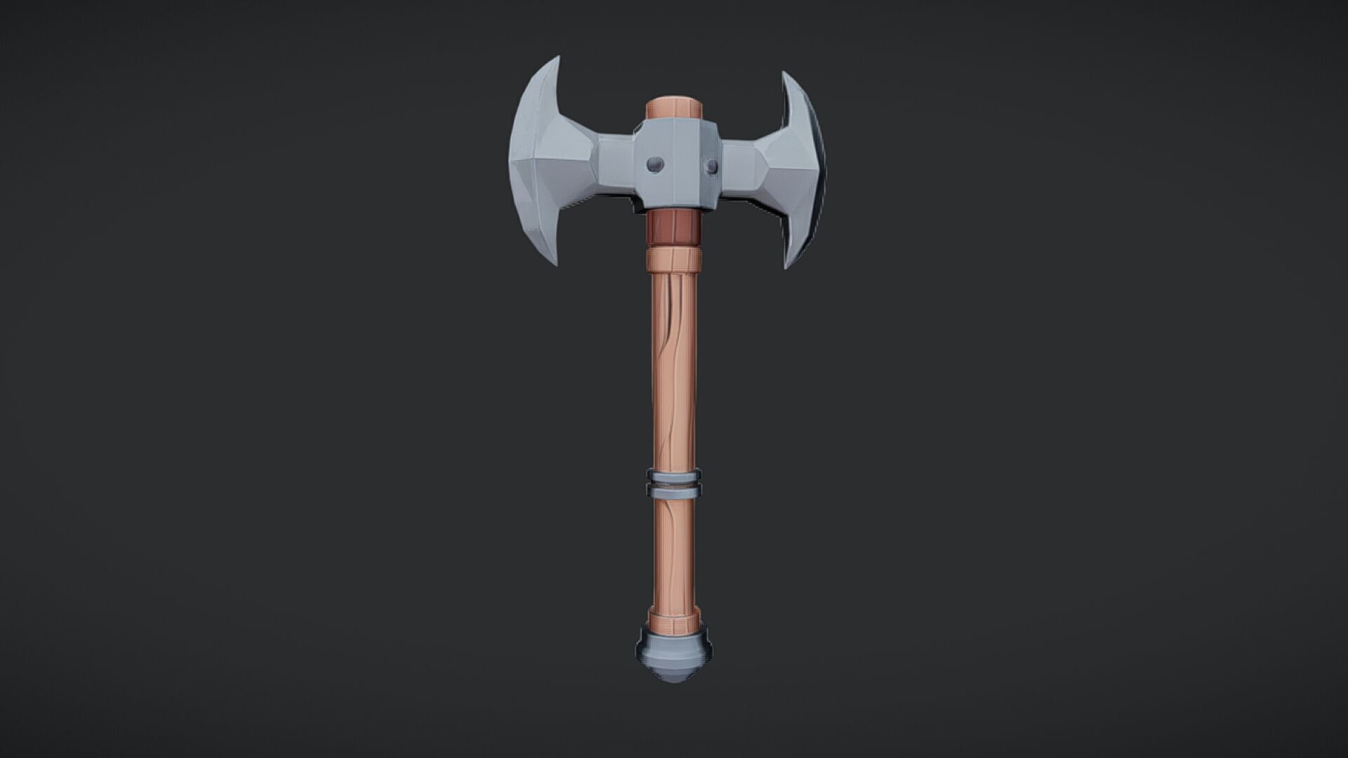 fantasy double-headed axe 3D model_7