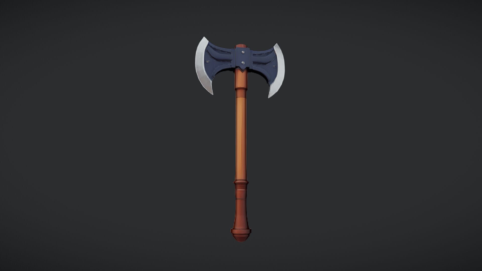 double-headed battle axe 3D model_7