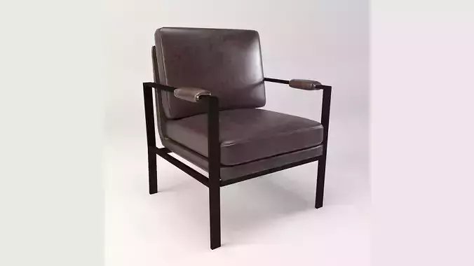 Brown Leather Accent Chair