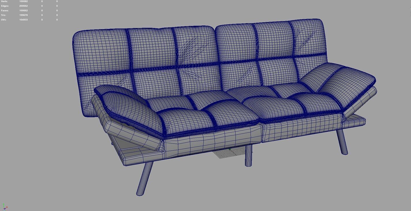 Modern Sofa 3D Model 4K Textures AR VR Ready 3D model_2